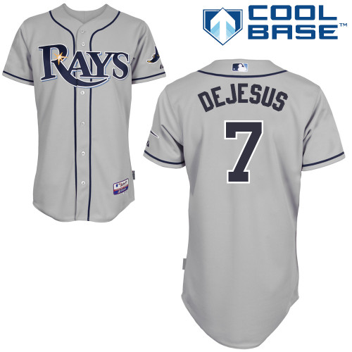 David DeJesus #7 MLB Jersey-Tampa Bay Rays Men's Authentic Road Gray Cool Base Baseball Jersey